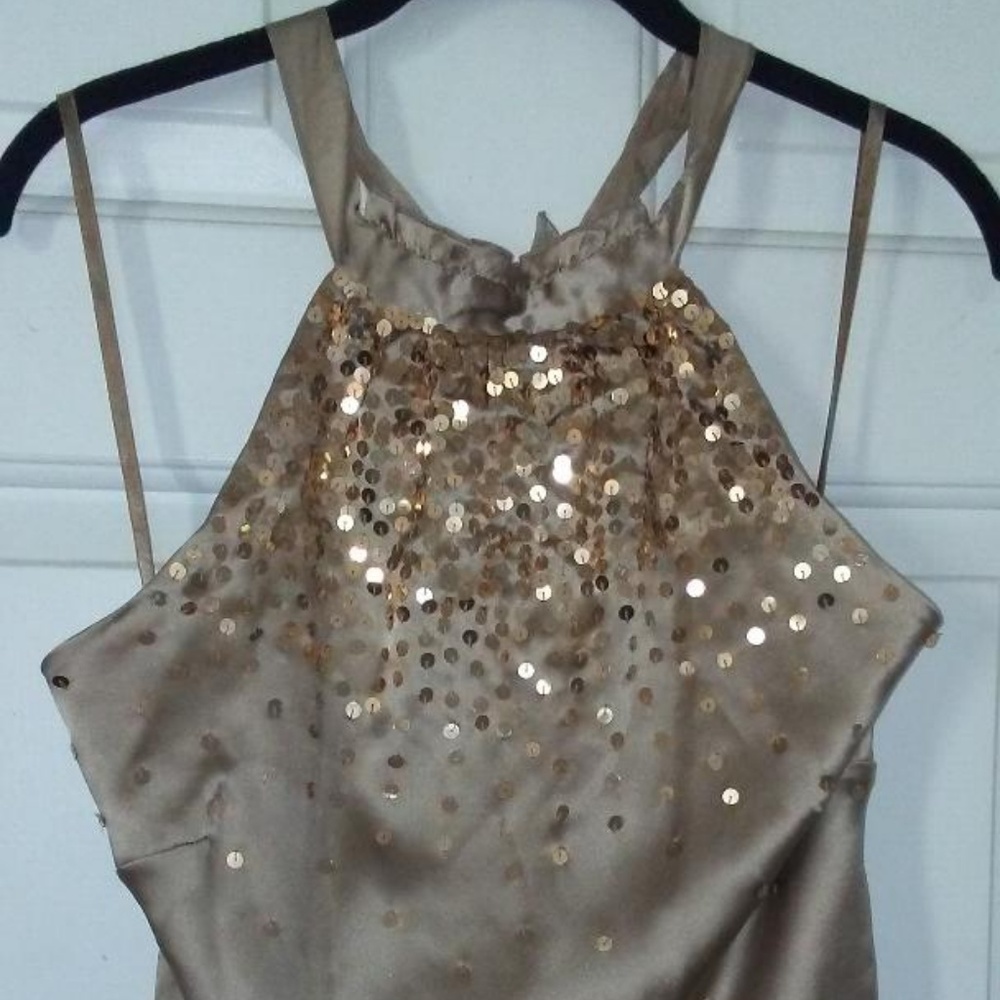Banana Republic Sequined Silk Halter Top